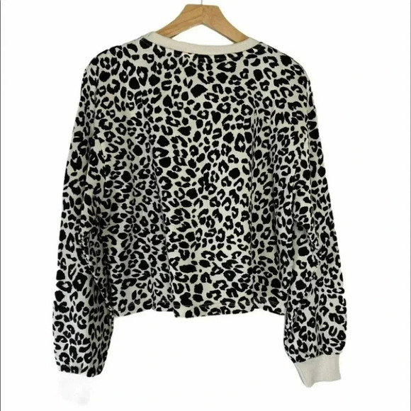 Zara "JUST HAPPY" Cropped leopard print sweatshirt‎ NEW - Picture 2 of 6